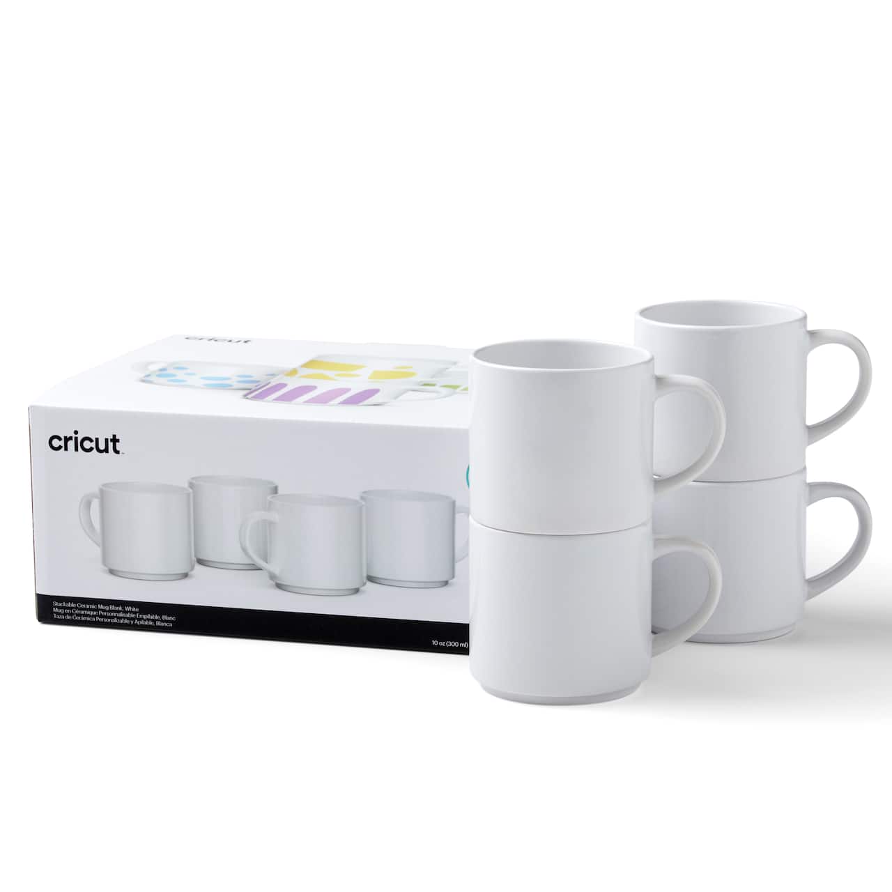 Cricut® 10oz. White Stackable Ceramic Mug Blanks, 4ct.